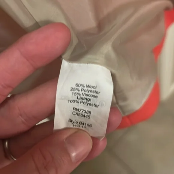 JCrew wool size 4 coral coat - Picture 4 of 6